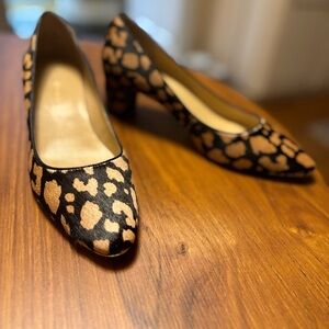 Talbots Black and Tan Patterned Heels